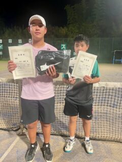 サムライカップU14 8月大会　男子の結果です🎾

優勝🏆今村峻輔選手(あじさいMTCアカデミー)
準優勝🥈山本初寛選手(有明ジュニアテニスアカデミー)

おめでとう御座います🥳

 #テニスクラブ #テニス #テニススクール#イベントレッスン #ジュニアテニス