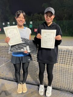 サムライカップU14女子

優勝🏆川島愛珠選手(サムライテニス)
準優勝🥈辻真衣選手(龍Tennis)

おめでとう御座います㊗️
天候が不安定でしたが、皆さんのご協力もあり無事に開催することができました😊
ありがとうございました！！

次はサムライカップU12が11/7(土)から予選が始まります♫

 #テニスクラブ #テニス #テニススクール#イベントレッスン #ジュニアテニス